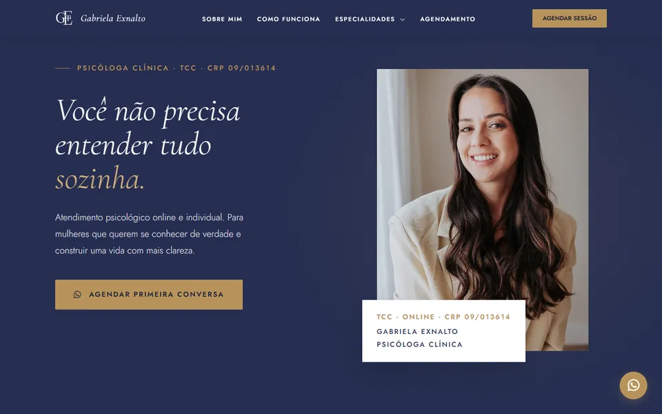 Página inicial de Gabriela Exnalto